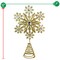 Ornativity Glitter Snowflake Tree Topper - Gold sparkling Gem Christmas Tree Decoration